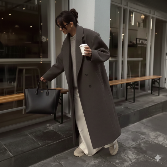 Timeless Oversized Double-Breasted Women’s Coat