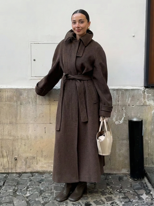 Elegant Winter Maxi Coat – Chic, Warm & Retro Feminine